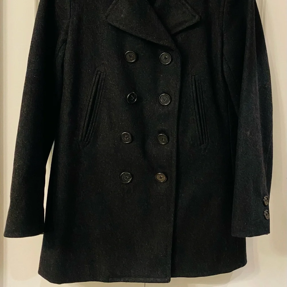 J.Crew J. Crew Women's Double Breasted Pea Coat Wool Charcoal Gray Classic - Picture 1 of 7